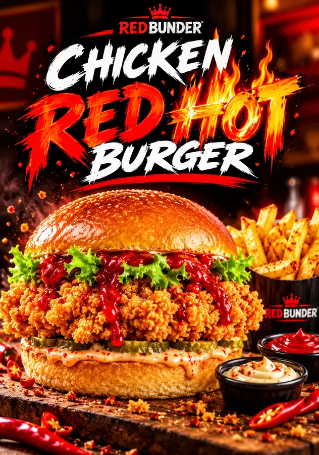 Red Hot Soslu Çıtır Tavuk Burger