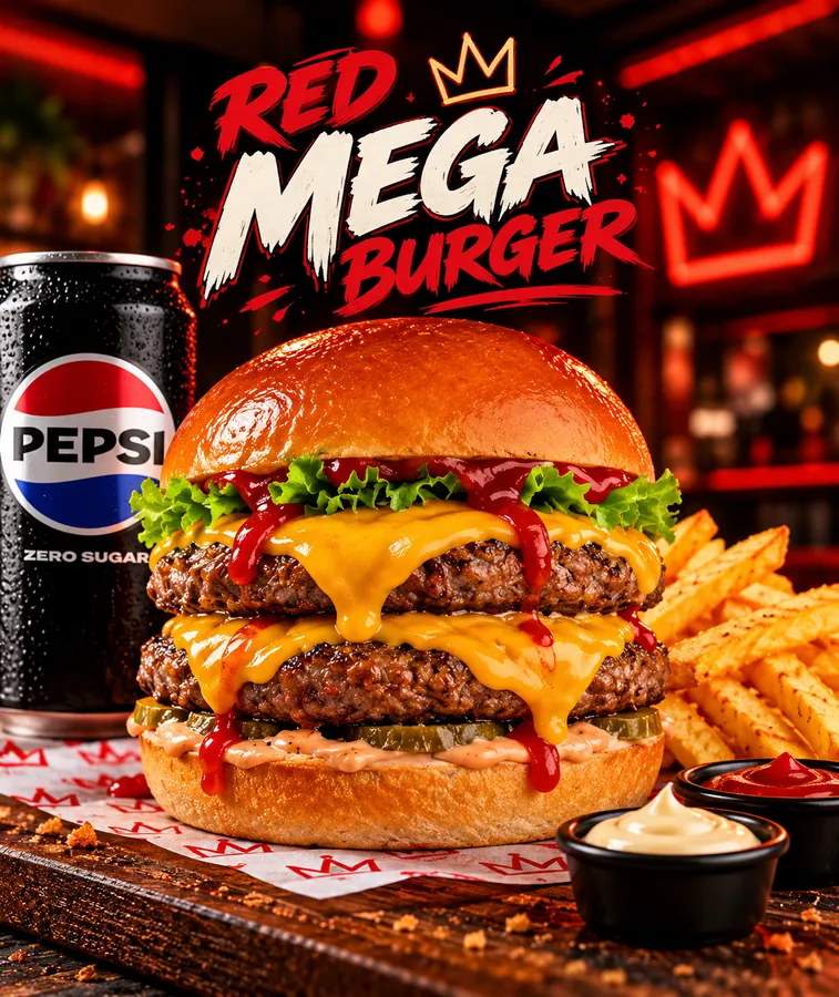 Red Mega Burger Menü